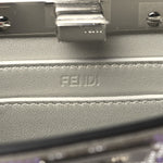 Iridescent Crystal Vitello Laminato Suede FF Petite Peekaboo I SEE U Satchel Cappuccino