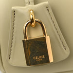 Satinated Calfskin Mini 16 Top Handle Bag Almond Green