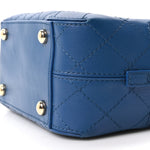 Calfskin Stitched Enamel CC Camera Case Bag Blue