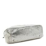 Metallic Glazed Calfskin Perforated Rodeo Drive Hobo Silver
