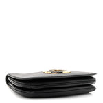 Roxy Calfskin Web Medium Studded Blondie Shoulder Flap Bag Black