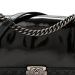 Patent New Medium Boy Reverso Flap Navy