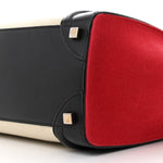 Canvas Smooth Calfskin Micro Tri-Color Luggage Carmin