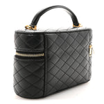 Lambskin Quilted Mini Gaby Vanity Case Black