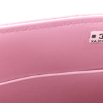 Caviar Quilted Coco Handle Clutch With Chain Pink