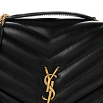 Lambskin Quilted Monogram Large Loulou Black