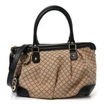 Diamante Medium Sukey Top Handle Bag Beige Black
