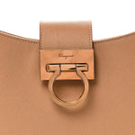 Hammered Calfskin Trifolio Shoulder Bag Sand