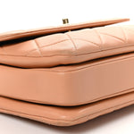Lambskin Quilted Small Trendy CC Dual Handle Flap Bag Camel