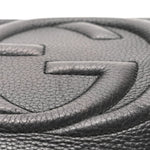 Pebbled Calfskin Medium Soho Chain Shoulder Bag Black