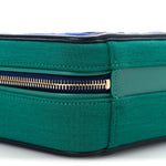 Jersey Quilted Small CC Filigree Vanity Case Blue Green
