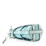 Calfskin Crystal Small Cage Bag Blue
