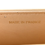 Lambskin Ribbon Stitched Flap Beige