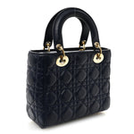 Lambskin Cannage Small Lucky Badges My Lady Dior Navy