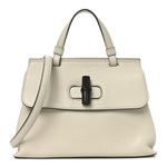 Cellarius Calfskin Small Bamboo Daily Top Handle Bag Mystic White
