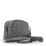 Calfskin Matelasse Aria Small GG Marmont Chain Shoulder Bag Deep Grey