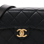 Calfskin Quilted Moon Messenger Black