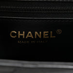Shiny Aged Calfskin Quilted Nano Kelly Shopper Black