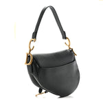 Grained Calfskin Saddle Bag Black