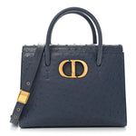 Ostrich Large St. Honore Tote Dark Denim