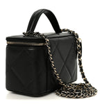 Caviar Quilted Top Handle Long Vanity Black