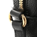 Pebbled Calfskin Small Soho Disco Bag Black