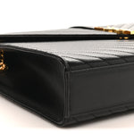 Grain De Poudre Matelasse Chevron Large Monogram Satchel Black