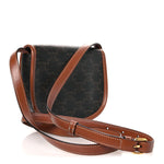 Canvas Calfskin Triomphe Mini Besace Tan
