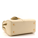 Satinated Calfskin Small 16 Top Handle Bag Beige