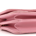 Lambskin Quilted Pick Me Up Mini Wallet On Chain Light Pink