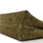 Suede Intrecciato Medium Andiamo Shoulder Bag Mud