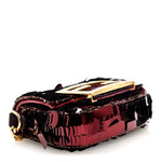Sequin Paillettes Shiny Nappa Sex and the City Nano Maxi Buckle Baguette Charm Granata