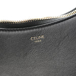 Smooth Calfskin Medium Strap Ava Shoulder Bag Black Tan