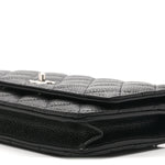Caviar Quilted CC Turnlock Wallet On Chain WOC Black