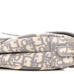 Oblique Embroidered Saddle Bag Gray