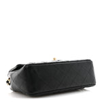 Lambskin Quilted Mini Coco Charms Rectangular Flap Black
