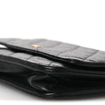 Caviar Quilted Wallet on Chain WOC Black