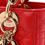 Lambskin Cannage Small My ABCDior Lady Dior Red