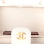 Shiny Caviar Preppy Coco Long Vanity With Strap White