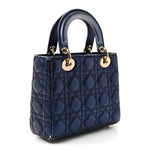 Metallic Lambskin Cannage Small My ABCDior Lady Dior Blue