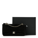 Suede Calfskin Small Souplissimo Maxi Flap Black