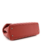 Caviar Quilted Medium Coco Handle Flap Dark Red