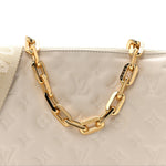 Lambskin Embossed Monogram Coussin PM Beige Cream