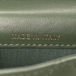 Lambskin Quilted Trendy CC Card Holder On Chain Green