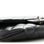 Calfskin Quilted CC Uniform Flap Belt Bag Black
