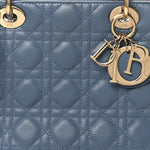 Lambskin Cannage Medium Lady Dior Denim Blue