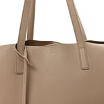 Calfskin Large Shopping Tote Dark Beige