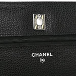 Caviar Quilted CC Turnlock Wallet On Chain WOC Black