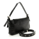 Crackled Calfskin Baguette 26424 Black