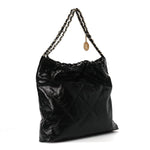 Shiny Calfskin Quilted Chanel 22 Black White